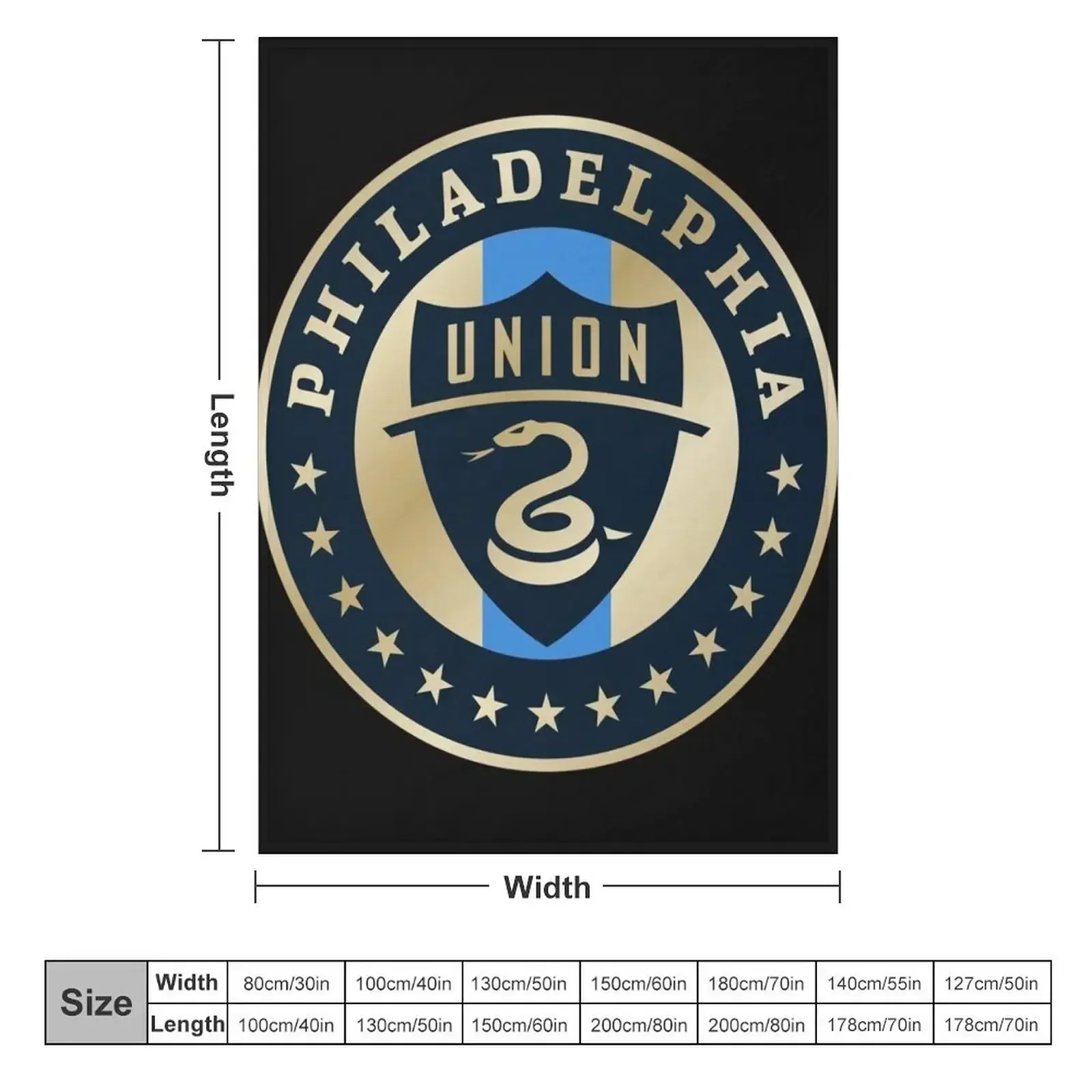 Philadelpia-Union Throw Blanket couch cozy soft plush fuzzy picnic outdoor blanket