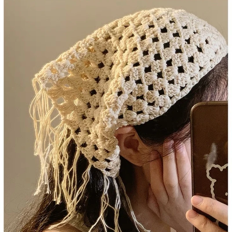 

Faionable Woven e Scarf Belted Apron Diaper Curtain Two-In-One Cotton Knitted ort Sve Summer Sweet Sle Headscarf
