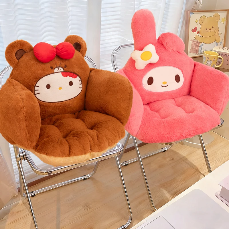سانريو ماي ميلودي هالو كيتي وسادة مقعد من القطيفة مسند الظهر كرسي مكتب وسادة كرسي سكن الطالب الخصر ووسادة المؤخرة #3