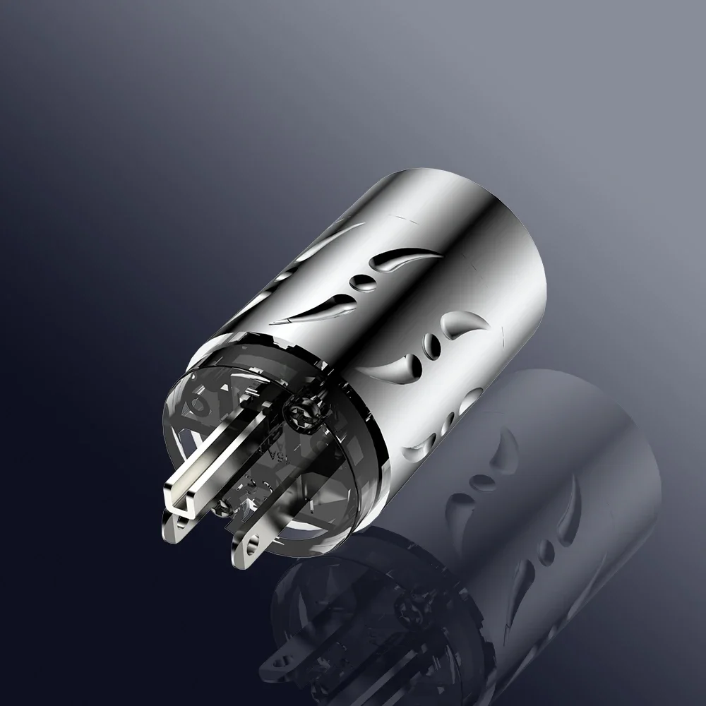 

Viborg VM512R+VF512R IEC Plug Audio Power Connector Pure Copper Rhodium Plated US Power Plug HiFi Audio Power Connector