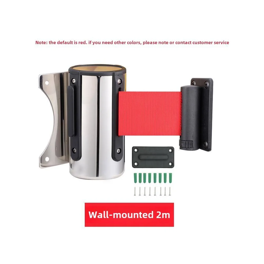 

Wall-Mounted Retractable Barrier Tape – 2m Safety Caution Line: Adjustable Isolation Warning Tape for Fencing & Crowd Control