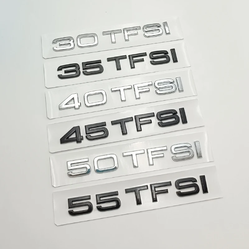 

3D ABS Logo 30 35 40 45 50 55 TFSI Emblem Letters Sticker Car Trunk Badge For Audi A1 A3 A4 A5 A6 A7 TT Q3 Q5 Q7 Accessories