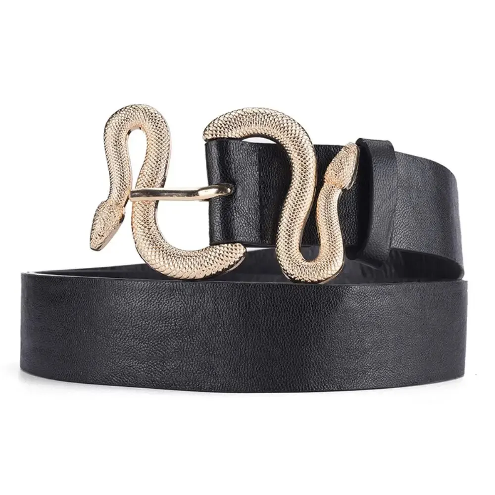Damengürtel Trend Retro Schlangenschnalle Gürtel Mode Lässig Pu-Ledergürtel mit Kleid Jeans Gürtel Geschenk für Frauen und Freundin – Detail 5