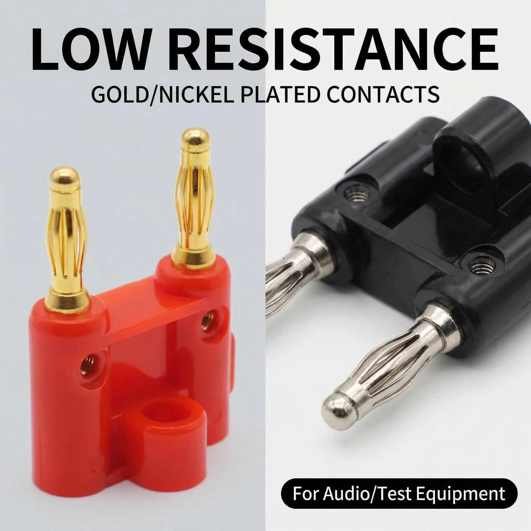 

8PCS 4mm Double Banana Plug Gold-plated Double Row Lantern Banana Head Adapter Speaker Amplifier Plug Jack