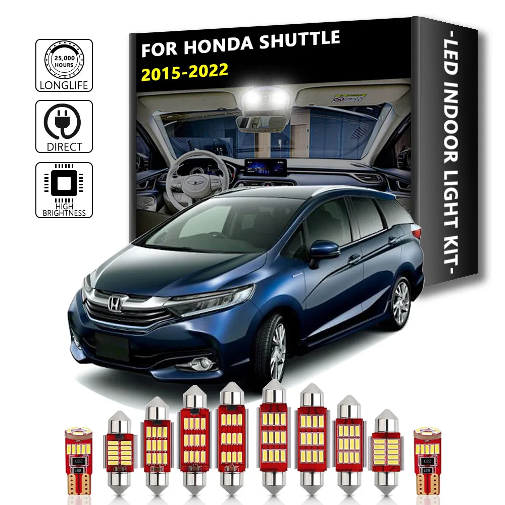 

10Pcs Canbus Indoor Lamp For Honda Shuttle 2015 2016 2017 2018 2019 2020 2021 2022 Car Bulb LED Interior Map Dome Light Kit