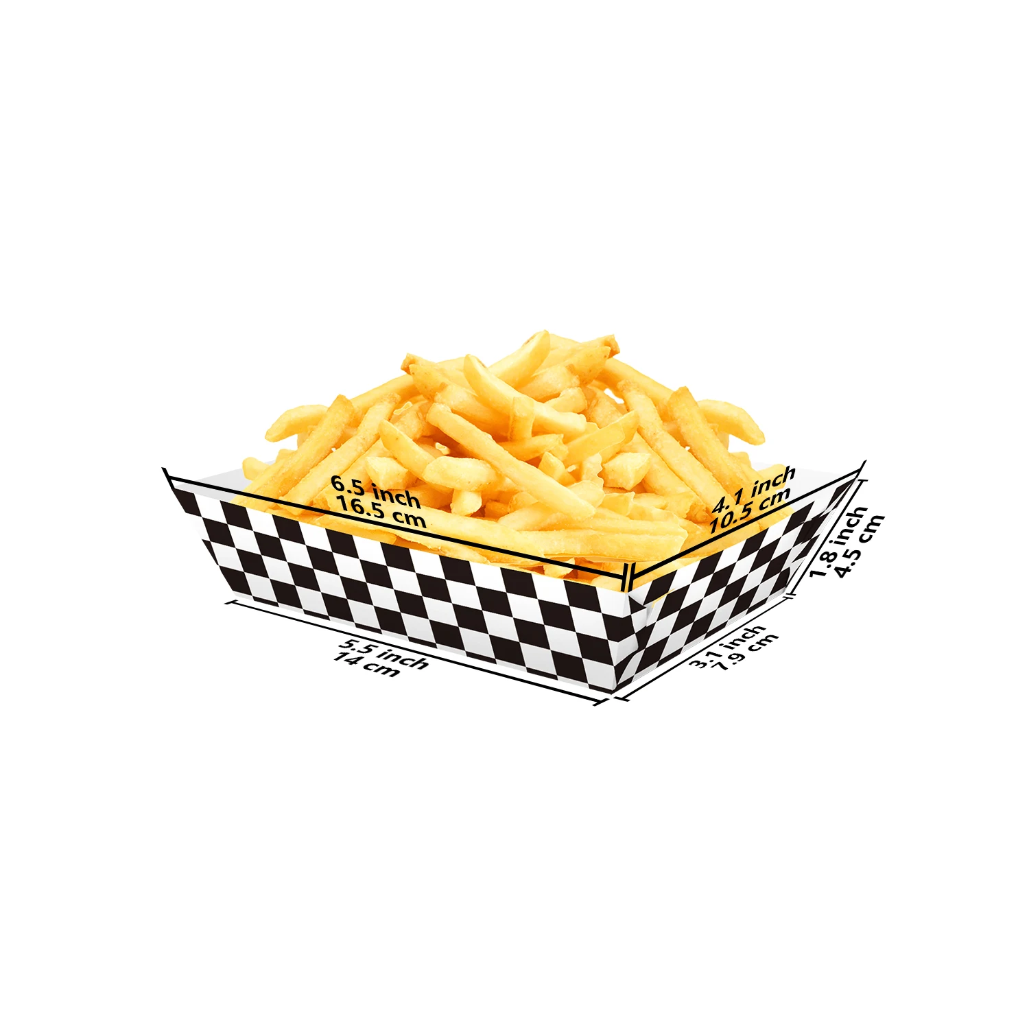 6/12pcs Race Car Black White Checkered Food Boxes Paper Snack Trays Birthday Party Supplies Food Holders for Popcorn Nacho Snack