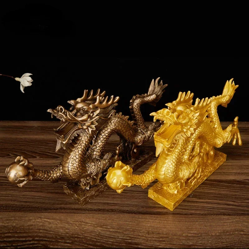 Feng Shui Resin Imitation Hanlong Dragon Ornaments Zodiac Dragon Home Living Decor