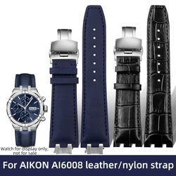 AIKON AI6007 6008 6058 Stainless Steel Watch Strap Metal Strap AI6038 AI6008 Nylon Strap Leather Watch Strap For Maurice Lacroix