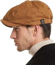 Men's Octagonal Newsboy Hat Cotton Cap French Street Style Gatsby Ivy Cabbie Caps Golf Scally Hat