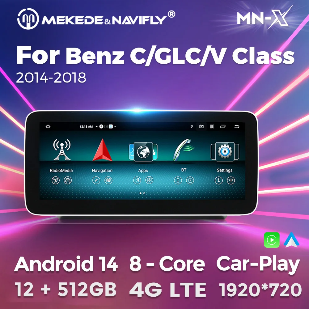 MEKEDE Negozio UE Autoradio per Mercedes Benz Classe C W205 Classe GLC X253 Classe V W446 Lettore multimediale per auto Navi GPS Carplay AUTO