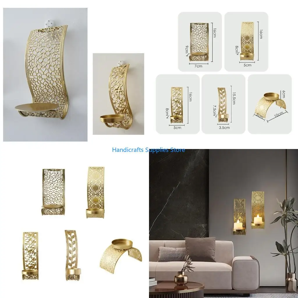 R1WA Wall Sconce Holder, Candlestick Stand Bracket Home Party Decorative Metal Middle East Themed Bar Club Decoration