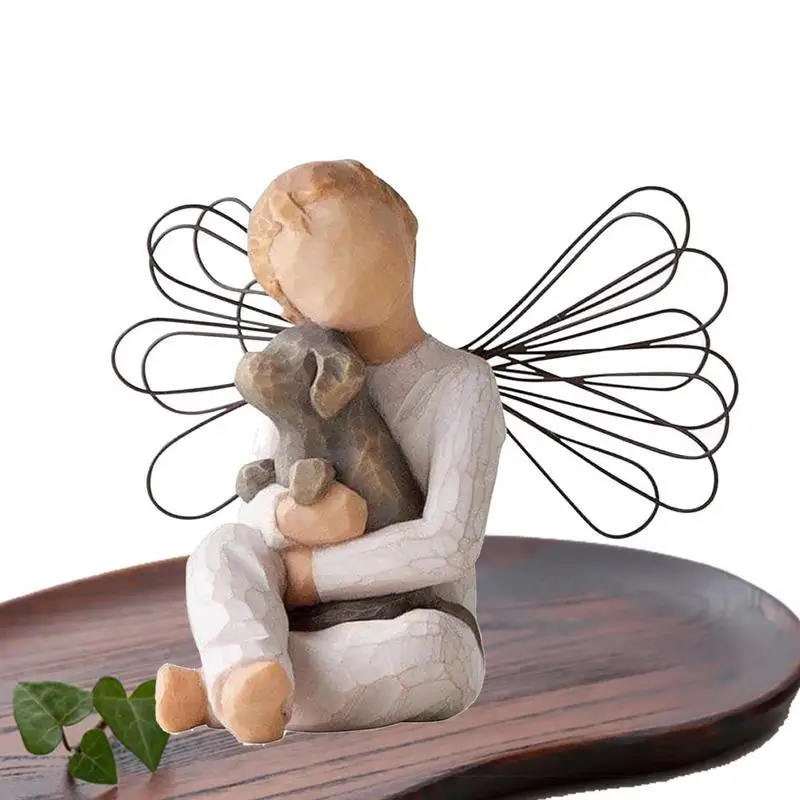 Angel Ornament Willow Angel Of Friendship And Angel Of Comfort Sculpted Hand Painted Figure Resin Decoration Car Decoration