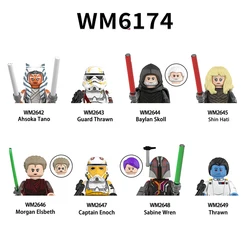 Blocos de Construção de Figuras Ahsoka Tano, Guarda Thrawn Tijolo, Baylan Skoll, Shin Hati, Sabine, Wren Mini Brinquedos de Montagem, 8 Pçs/set, WM6174