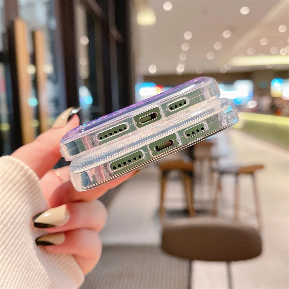 حافظة فاخرة على شكل قلب الحب لهاتف آيفون 17 Air 16 15 13 Mini 14 12 11 Pro Max Plus XR أغطية ممتصة للصدمات شفافة #4