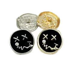 10PCS 18/23MM Personality Smiley Face Metal Button Sewing Coat Windbreaker Sweater Shank Button