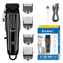 Kemei Barber Blading Hair Cutting Machine Clipper Grooming Cordless Rechargeable Professional Shaver Clippers  KM-PG1071