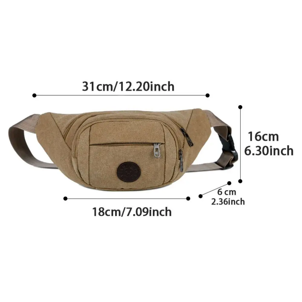 Multi-função lona saco de cintura masculino retro fanny pacote saco de peito bolsa de viagem bolsa de telefone pacote de cintura masculino