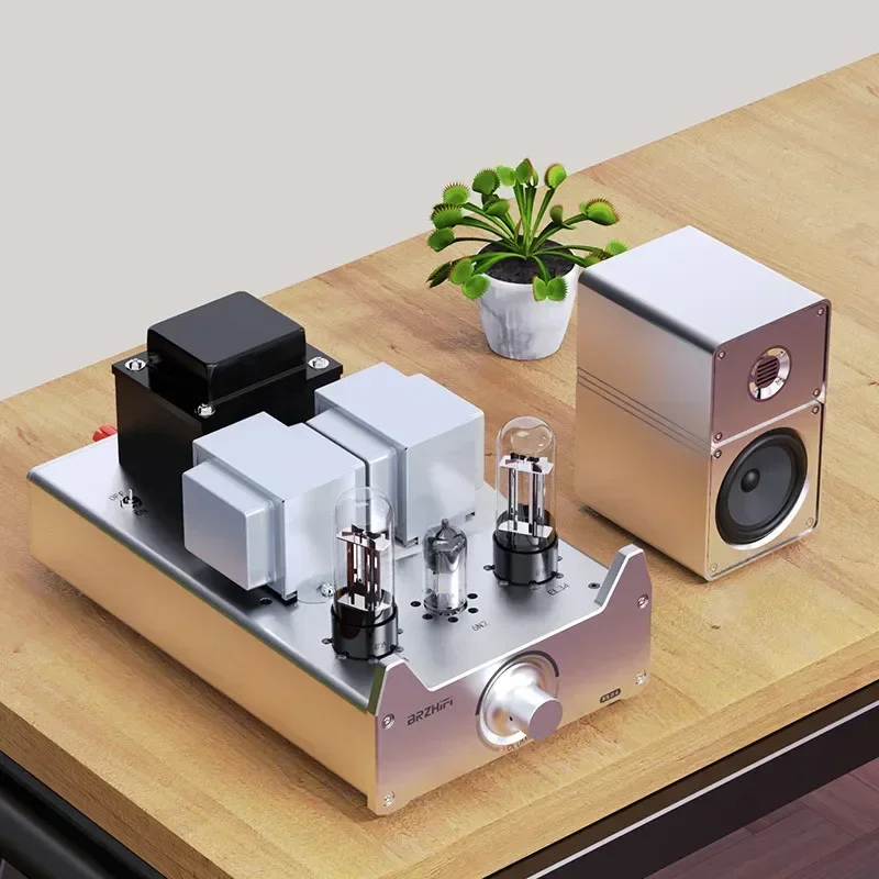 AC220V 8W * 2 8 Ohms 2,0 canales de un solo extremo Clase A 6N3C / EL34 tubo de vacío Bluetooth 5,0 HiFi fiebre amplificador de Audio de música para el hogar