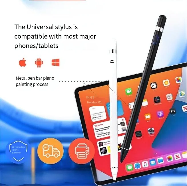 スマートスタイラス、ユニバーサル容量性ペン、長寿命、幅広い互換性。 磁気保護キャップが充電ポートを保護
