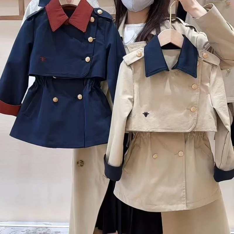 

Girls' Autumn And Winter Set 2025 New Mid Sized Children's Windbreaker Vest Skirt Princess Style Two piece Set