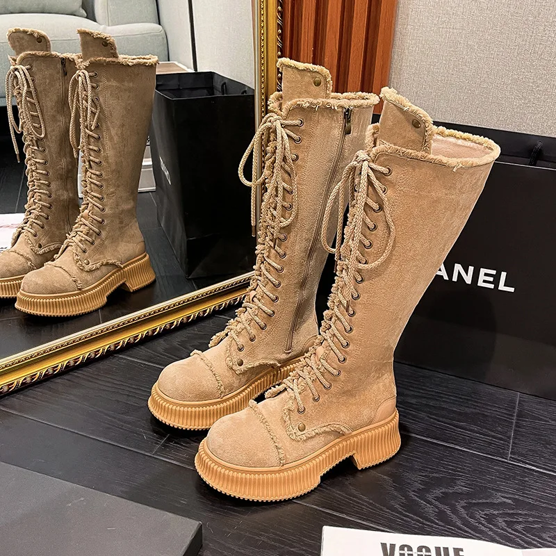 

2024 Fashion Trends Vintage Stretch Women Over The Knee High Boots Fashion Thick Heel Shoes Autumn Winter Ladies Knight Long