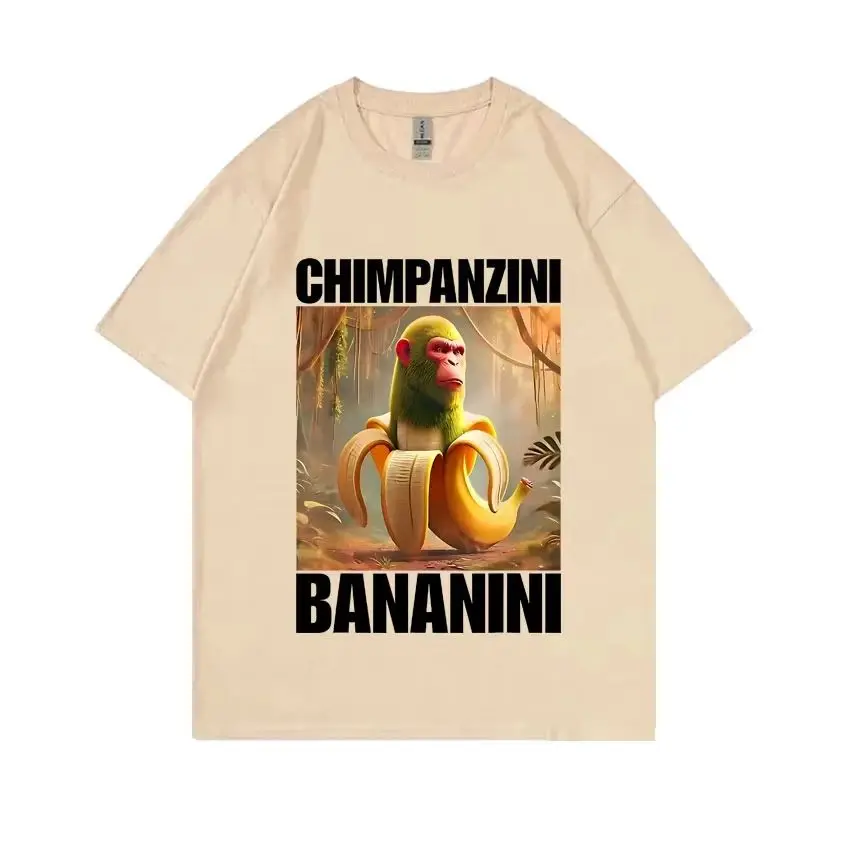 

Funny Italian Brainrot impanzini Bananini ex T-irt Comfortable Cotton Crew Ne ort Sve Tee for Men And Women