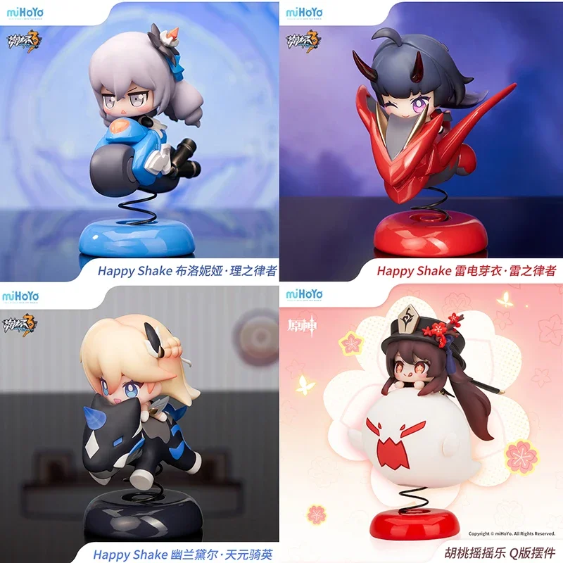 2024 New Mihoyo Honkai Impact3rd Genshin Impact Bronya Eula Raiden Shogun Hu Tao Bobblehead Q Version Figures Cute Desktop Decor