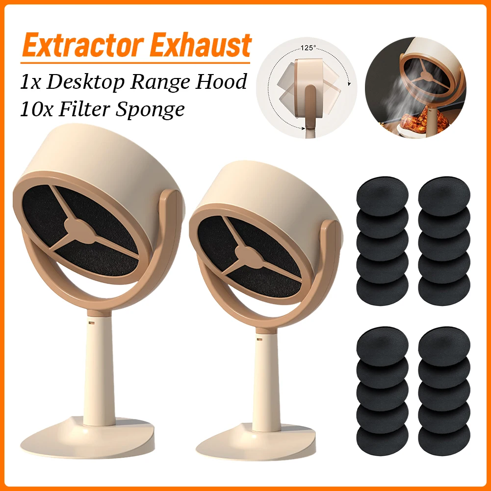 Desktop Range Hood Extractor Exhaust Adjustable Angle USB Charging Mini Range Hood for Indoor BBQ Hot Pot