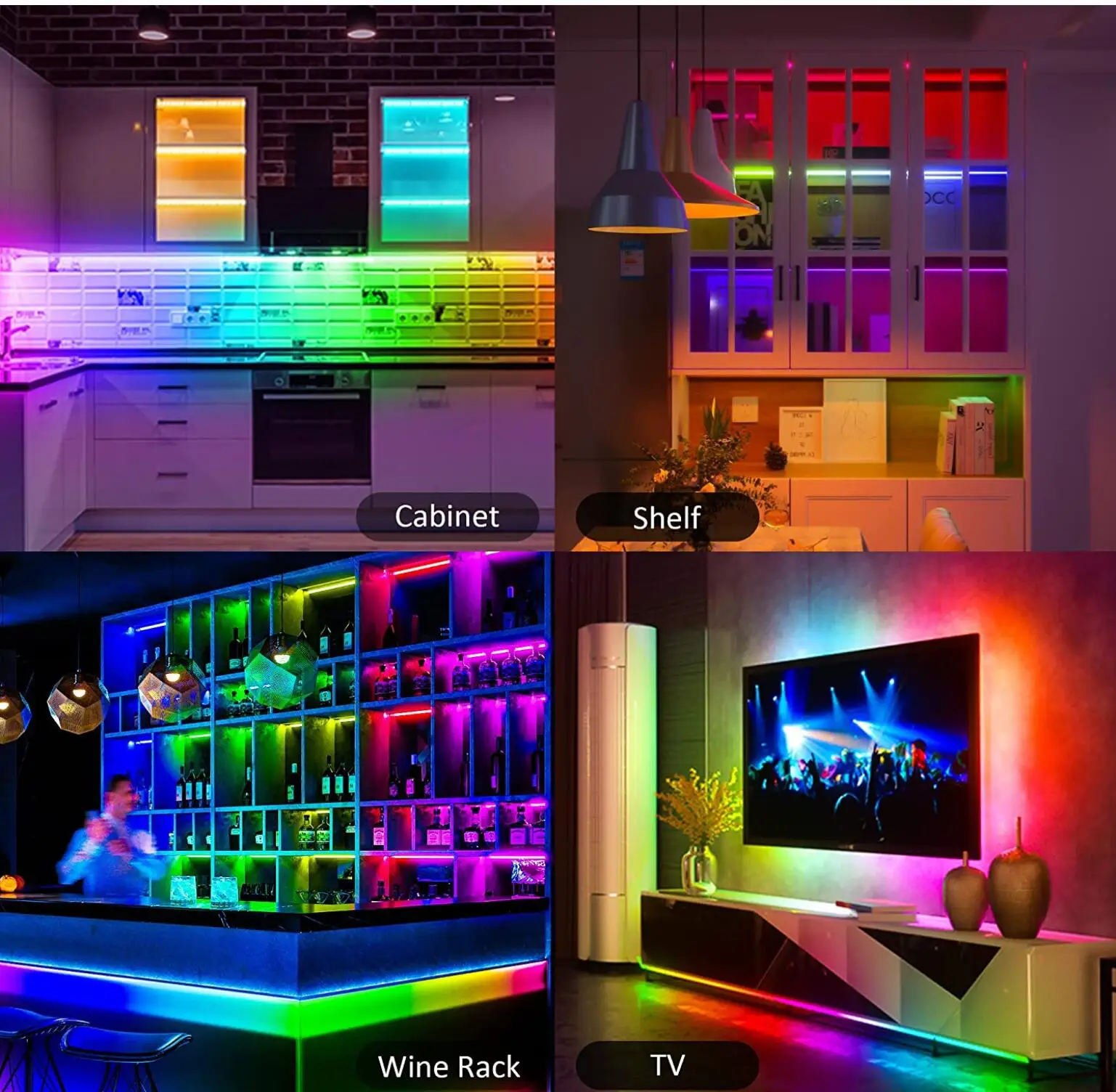 Imagem -06 - Rgb Neon Led Light Strip Bar com Música Sync Backlight Decor Lamp Liga de Alumínio Bluetooth Usb Gabinete Endereçável Ws2812b 5v