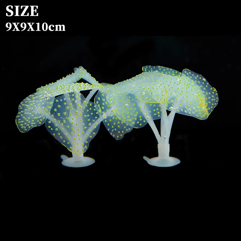 Aquarium Underwater Landscape Silicone Artificial Fluorescent Coral Aquatic Plant Marine Fish Tank Decoration Accessories