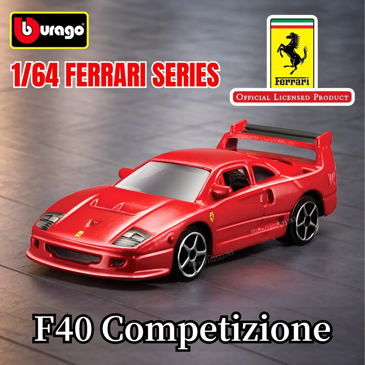 Bburago 1:64 Ferrari F40 Competizione Car Model Diecast Scale Replica F12tdf 296 Roma Miniature Art Traffic Figure Kid Boy Toy