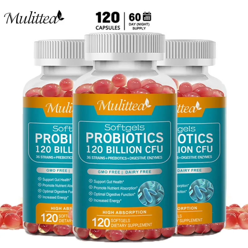 Mulitea probiotic complex supplement -12 billion colony units - male and female probiotics - vegetarian capsules, Non GMO, Glute