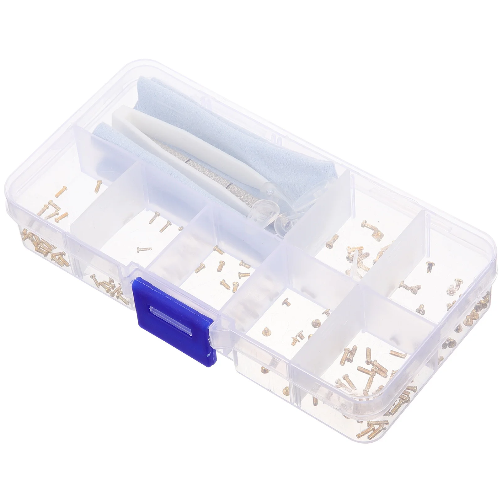 

Glasses Repair Kit Eyeglass Screws Nose Pads Sunglass Tools Storage Box Screwdriver Set Durability Reliable Fixing Accessories