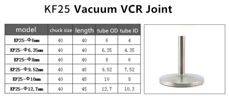 KF16 KF25 KF40 KF 50 Flange to Vacuum VCR Joint Clamp Joint 304 Stainless Steel Ferrule Vacuum Joint Connector