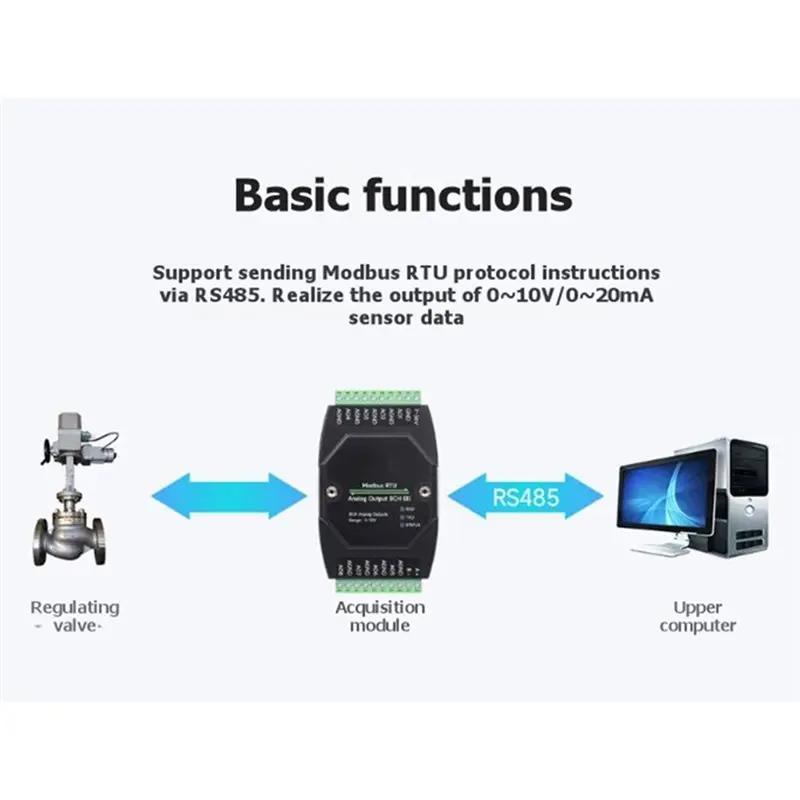modulo-de-salida-analogica-rs485-de-8-canales-para-hogar-e-industria-conversion-da-de-12-bits-salida-de-voltaje-o-corriente-simultanea-de-8-canales