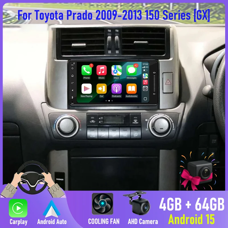 7'' Apple CarPlay Head Unit Car Radio For Toyota Prado 2009-2013 150 Series [GX]