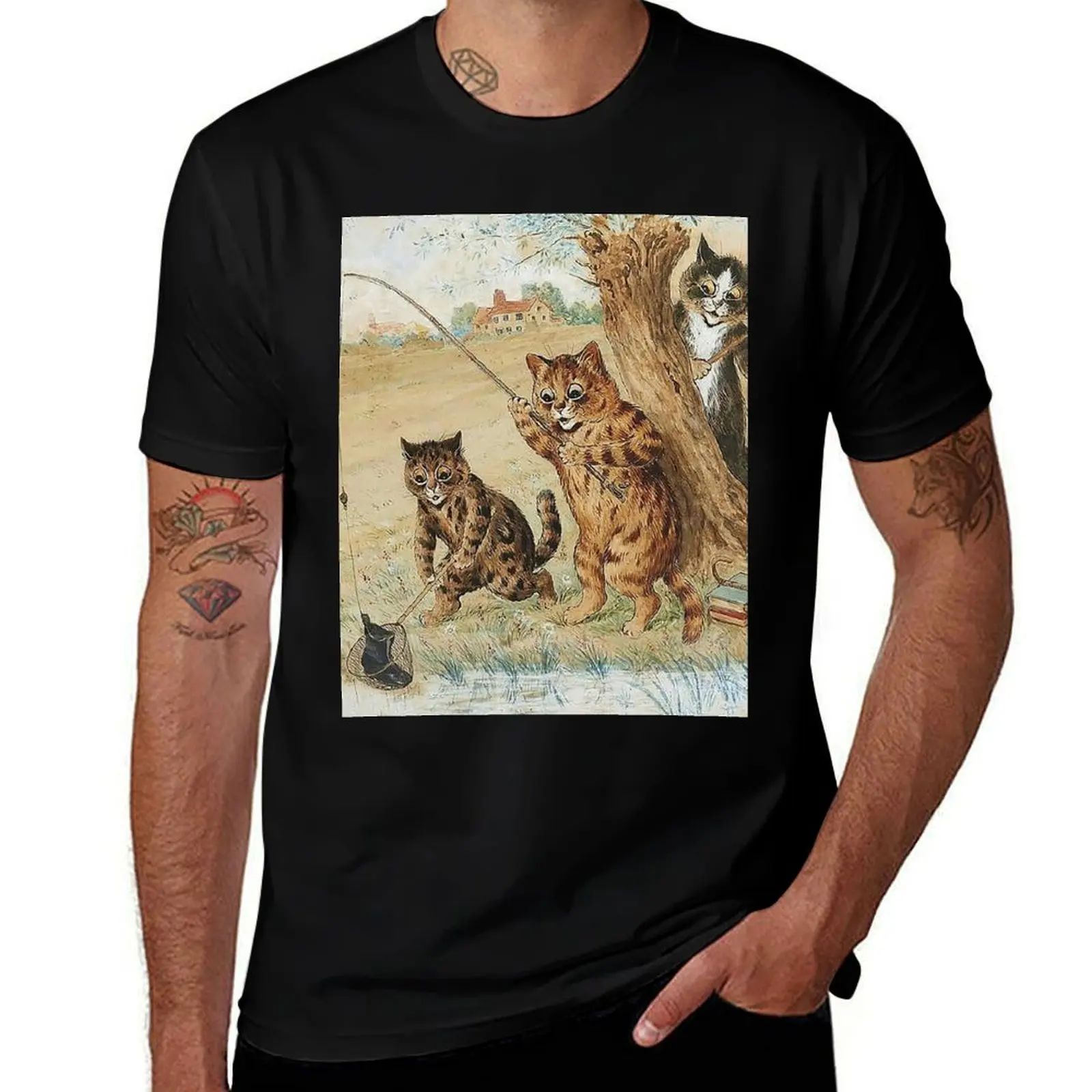 

Футболка Louis Wain, футболка с аниме, мужские футболки с рисунком, футболки с рисунком для мужчин, футболка