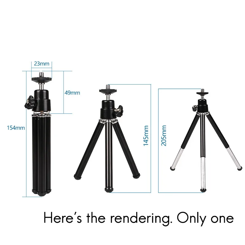 Lightweight Mini Portable Tripod Adjustable Mini Tripod Aluminum Alloy For Iphone Camera Projector Black