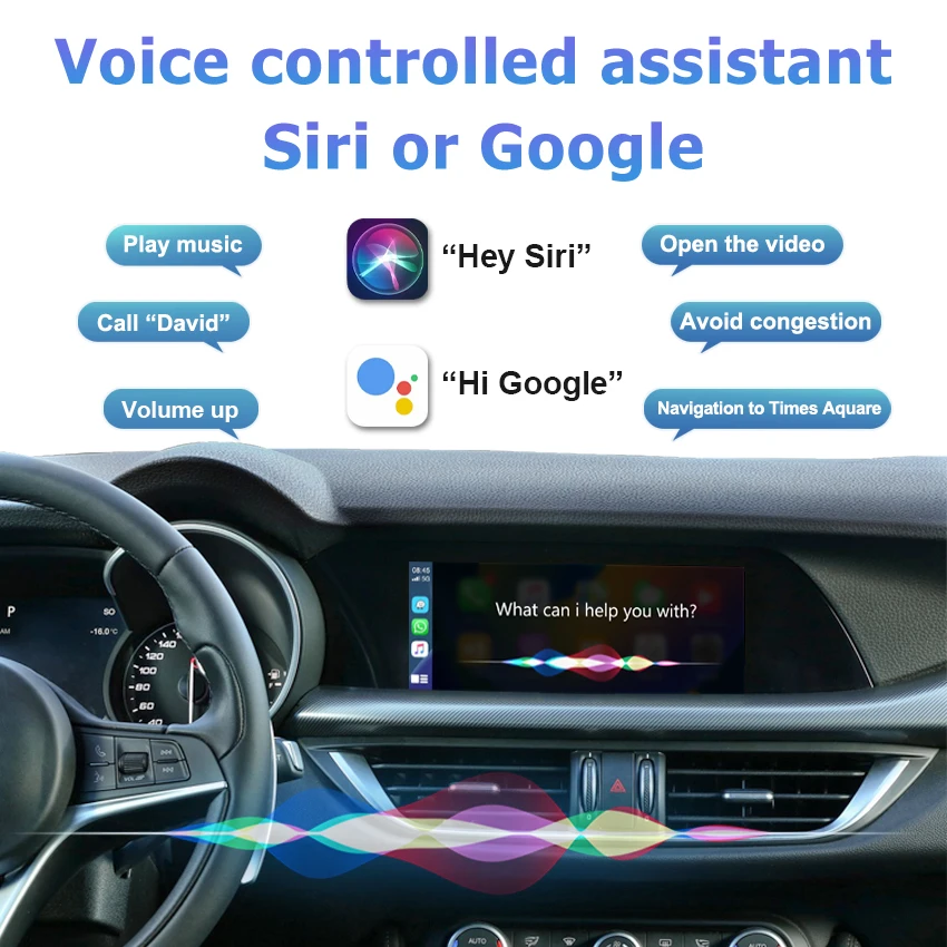 Carplay Android Auto اللاسلكي لسيارة ألفا روميو جوليا ستيلفيو 2015-2019 مع نظام تحديد المواقع والملاحة راديو السيارة مشغل وسائط متعددة قائمة OEM