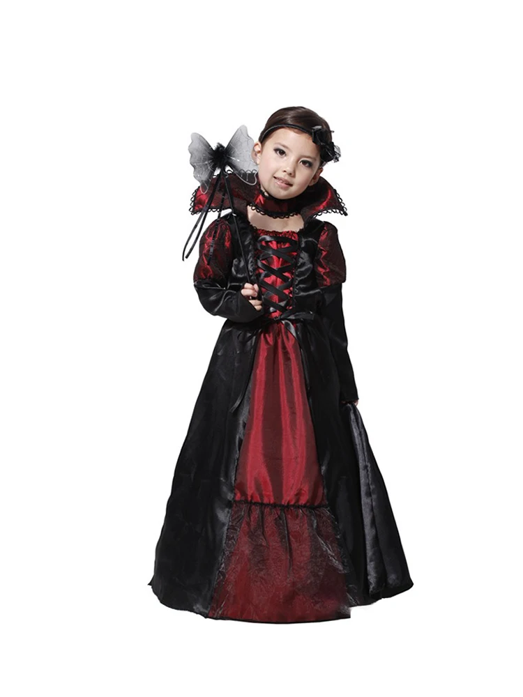 Disfraces familiares de Halloween, trajes de Cosplay de vampiro Drácula con capas de vampiro, Cosplay de fiesta para niños, ropa de bruja, trajes de escenario