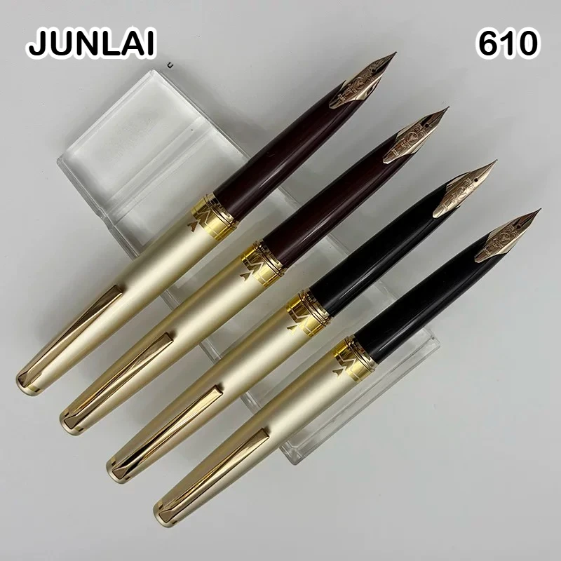 WingSung /Junlai 610 Pocket Red/Black Fountain Pen 12K Gold Pen Nail EF/F/M Nib Business Writing Gift PK Jinhao 59 Majohn B32
