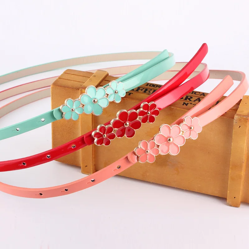 103x1cm Candy Color 3 Flower Buckle Belts For Women Dresses 2020 Female Red Black White Camel Leather Belt Brand Slimming Belts