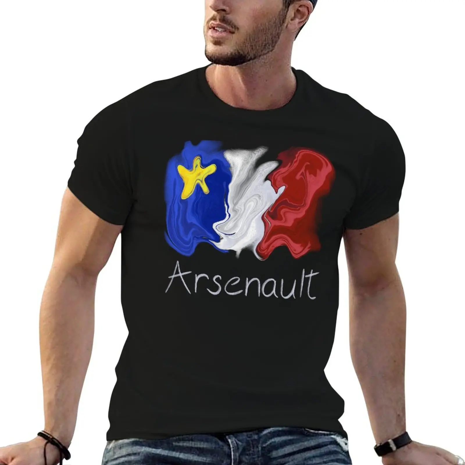 Acadian Flag pastel liquid Arsenault - Drapeau acadien liquide pastel Arsenault T-Shirt blanks compression shirt men