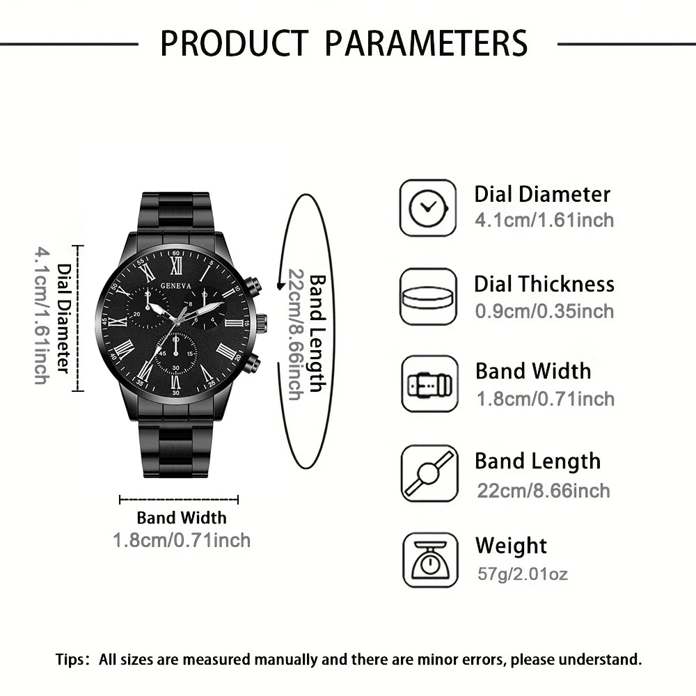 Men's Luxury 2-Piece Watch Gift Set | Stylish Quartz Watch & Accessories for Everyday Elegance
