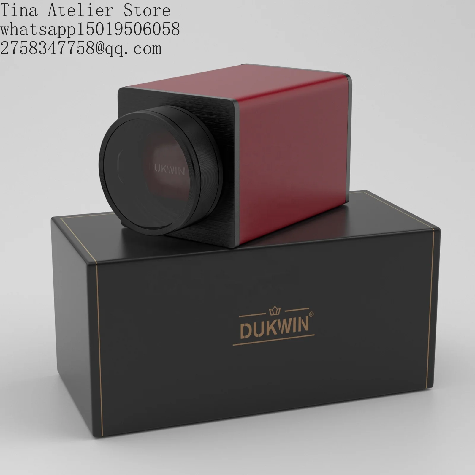 Luxur=y Wooden Rotating Automatic Watch Winder Box Single Slot Premium Red Leather Watch Winder With Exquisite Package for Gift