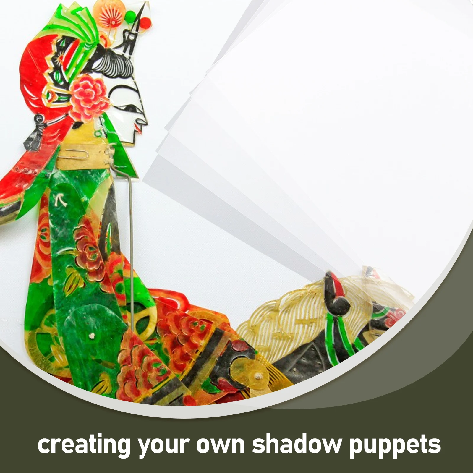 5Pcs Shadow Puppet Making Material Traditional Chinese Art Craft Kit for Kids Hand Puppet Making Kit Story Projector for Kids