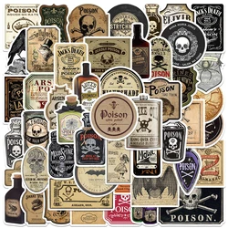 50Pcs Chemist Retro Magic Gothic Cartoon Potion Stickers DIY For Laptop Phone Luggage Cup Waterproof Graffiti Bicycle Car Decals