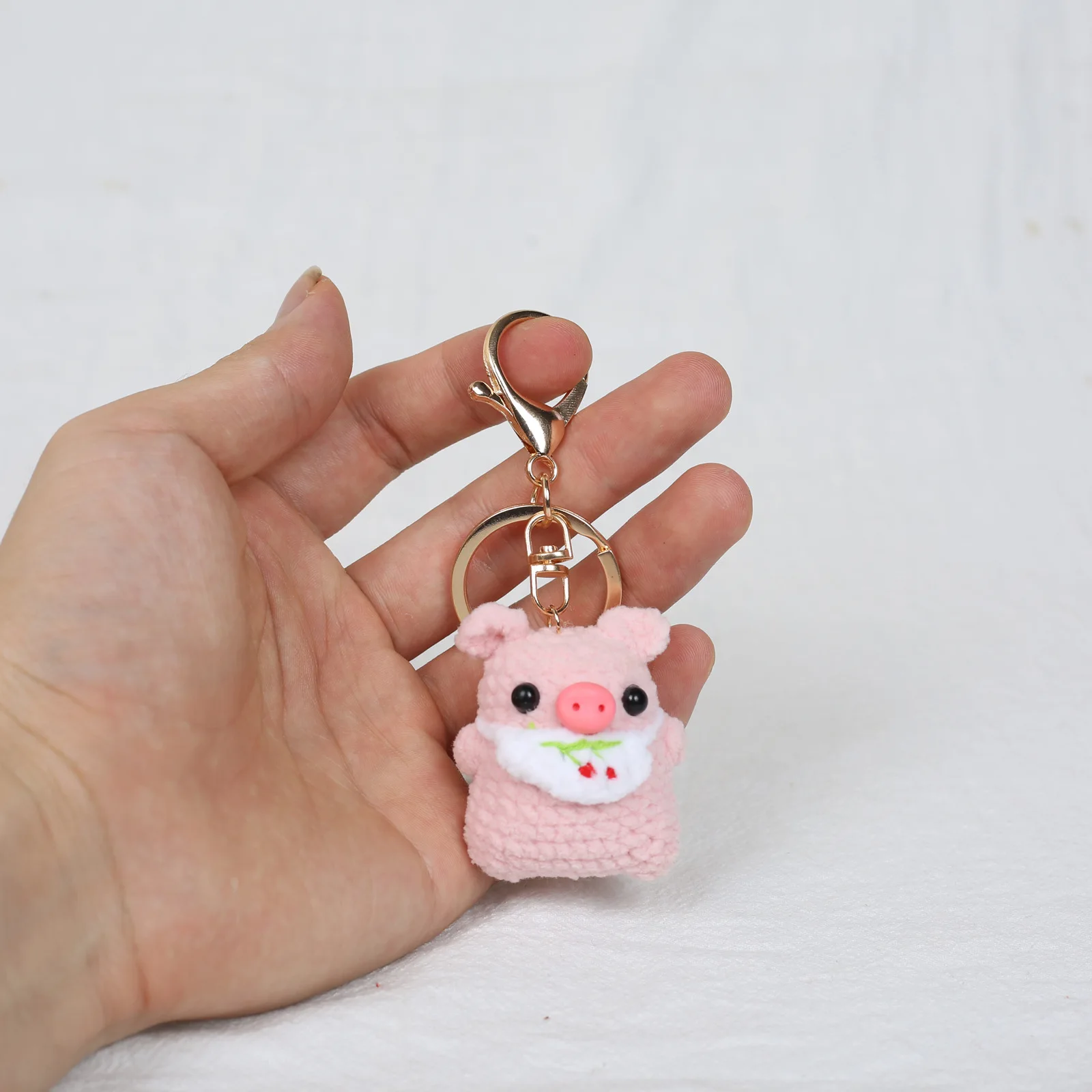 keychain pig Keyring For Women Girl Cute Crocheted Frog Pig Dog Pendants Car Key Ring Handbag Charms Gifts