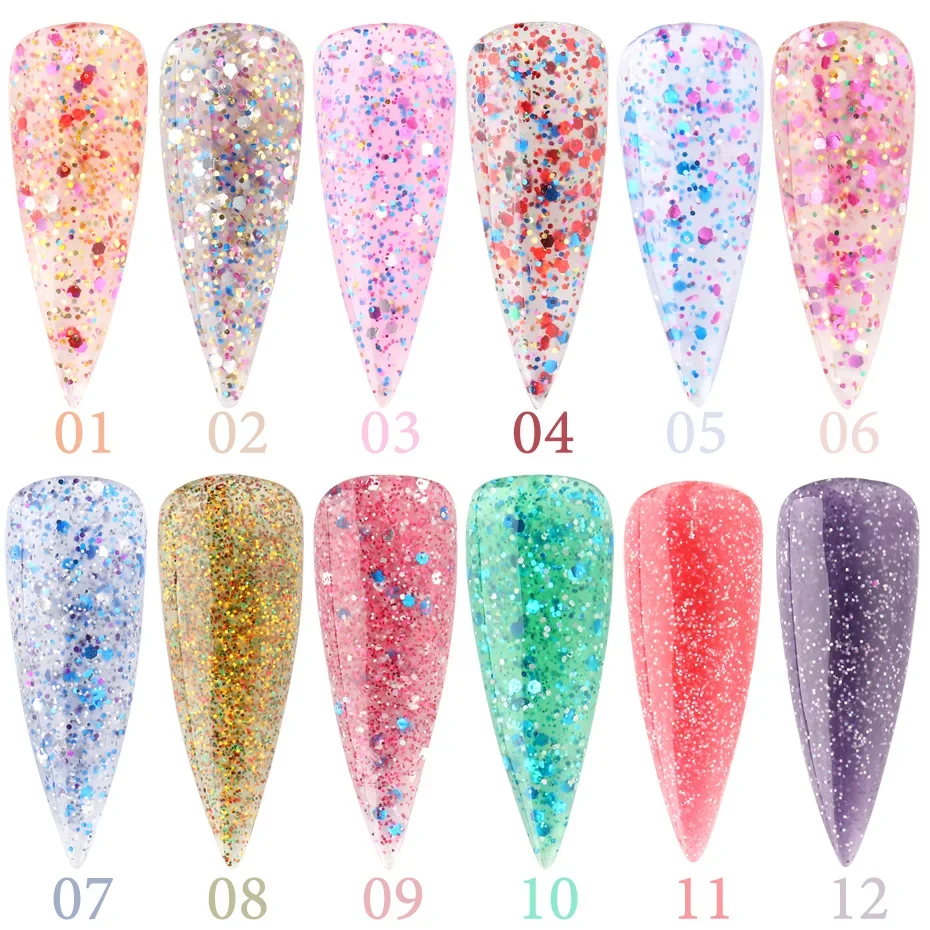 15ml Glitter Sequin Gel Nail Polish UV Acrylic Gel Manicure Nail Art Design