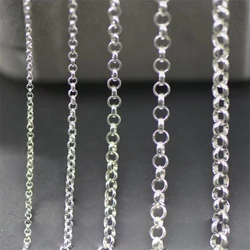 10CM/Lot Wholesale Circle 925 Sterling Silver Chain For Jewelry DIY Making Link Chain Accessories (Not Cut)
